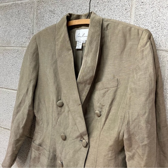 Vintage Anne Carson Linen/Silk Blend Double Breasted Blazer - Picture 2 of 9